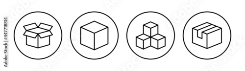 Box icon set. box vector icon, package, parcel