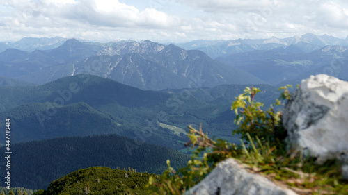 Fototapeta Naklejka Na Ścianę i Meble -  Mountain panorama Benediktenwand mountain tour in Bavaria, Germany
