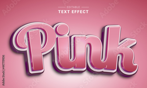 Editable text style effect - Pink text style theme