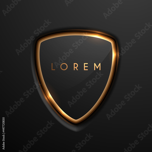 Black and gold shield badge template