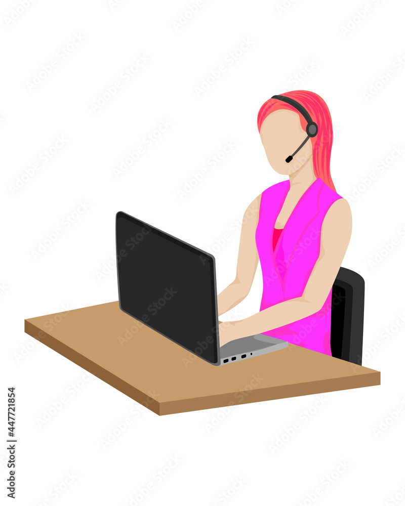 isolated woman call center staff on white background vector design isolated woman call center staff on white background vector design