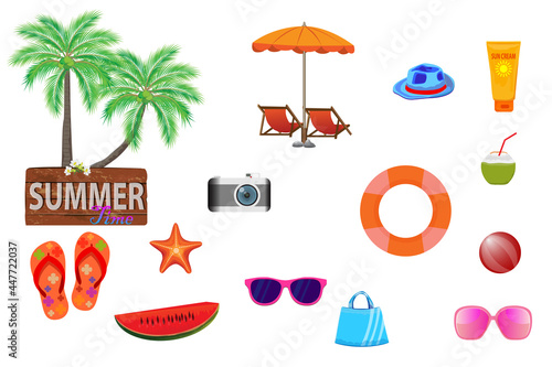 isolated equipment for sea travel  vector design