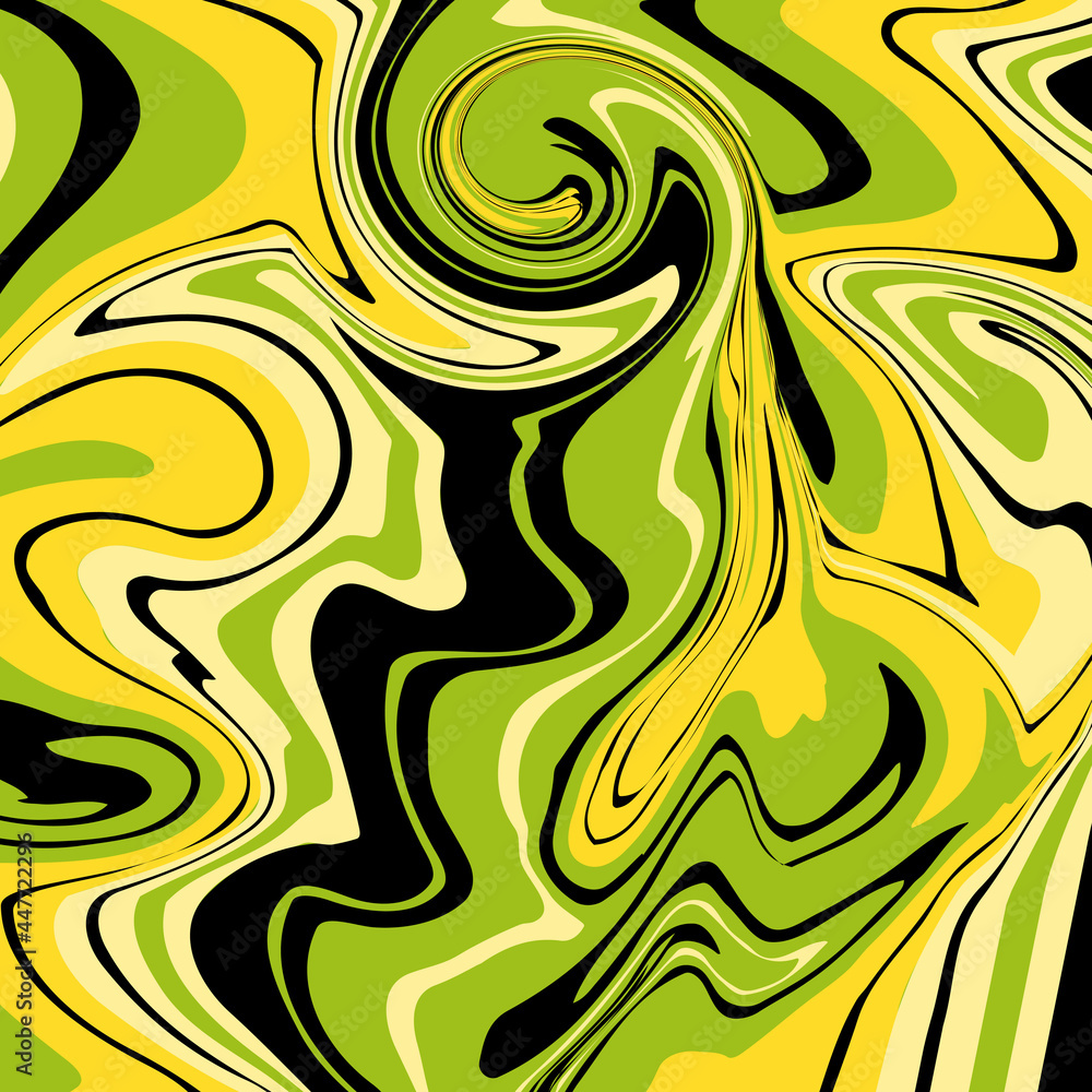 Fototapeta premium Marble Texture in green, yellow and black colors. Abstract vector image.