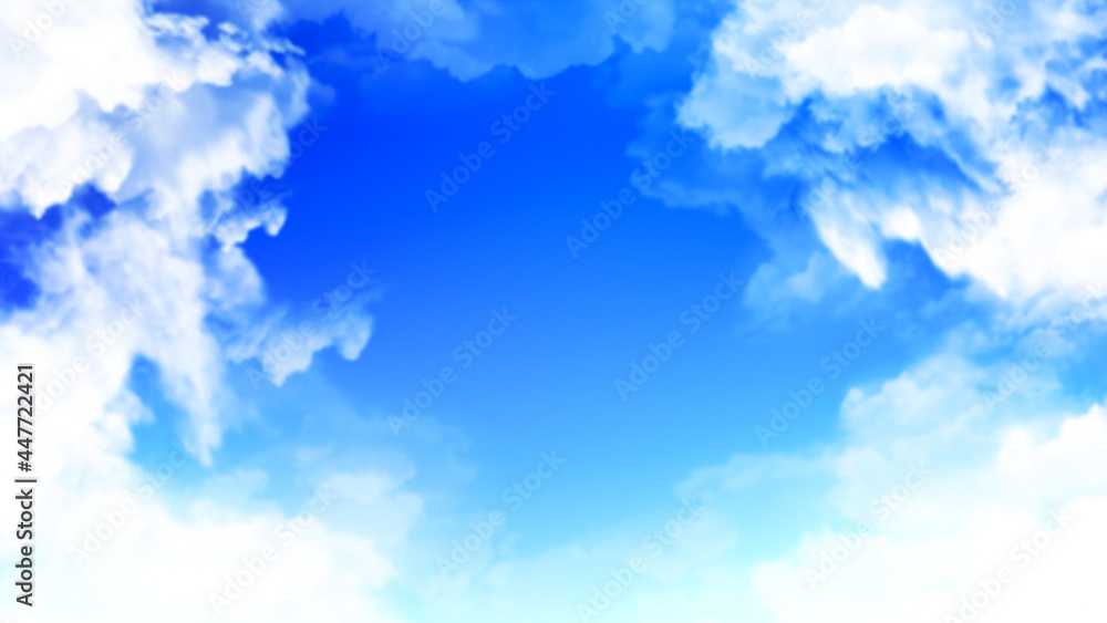 清涼感のある綺麗な青空と雲のイメージ画像 壁紙 清涼感のある綺麗な青空と雲のイメージ画像 壁紙