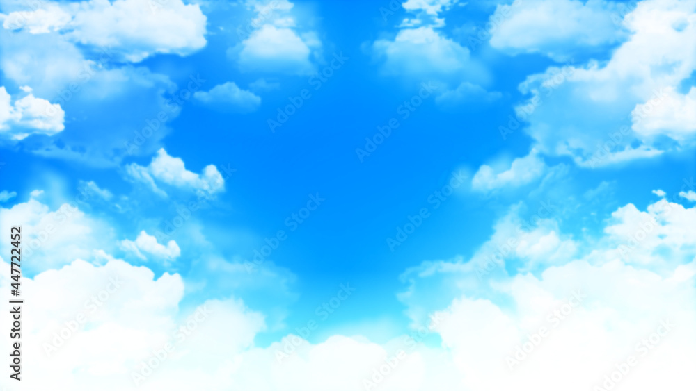 清涼感のある綺麗な青空と雲のイメージ画像 壁紙 清涼感のある綺麗な青空と雲のイメージ画像 壁紙