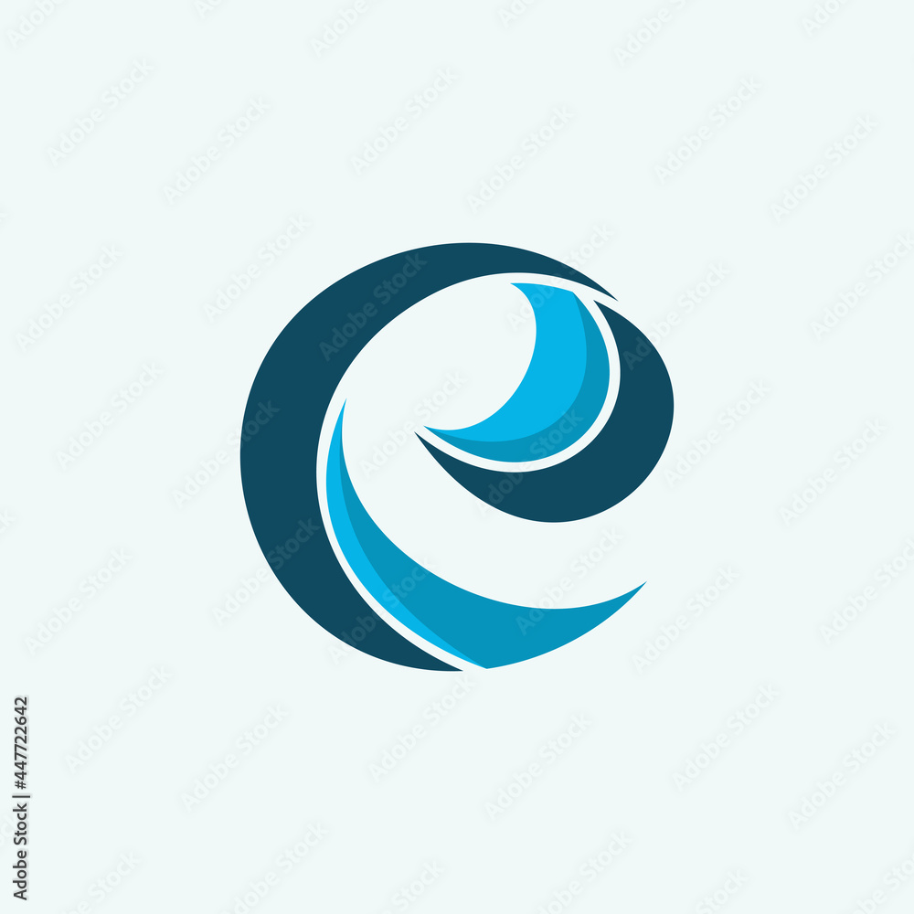 Minimalist logo letter e wave style for business industry and technology Minimalist logo letter e wave style for business industry and technology