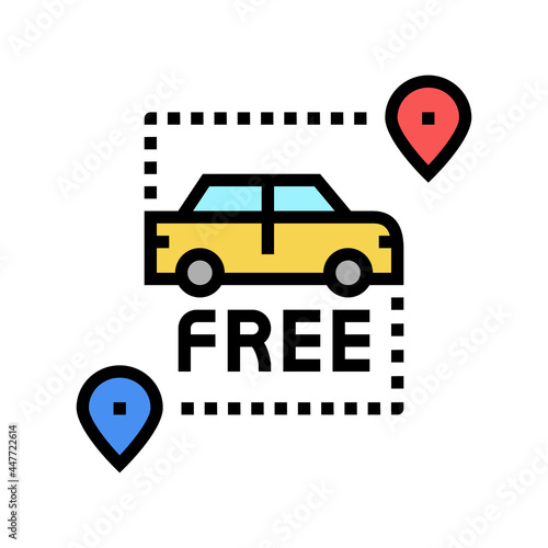 free pick up and drop off color icon vector. free pick up and drop off sign. isolated symbol illustration