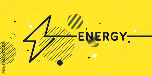 Abstract background in a modern trendy style. Energy poster with simple flat geometric shapes.