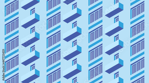Isometric Building Facade Illustration