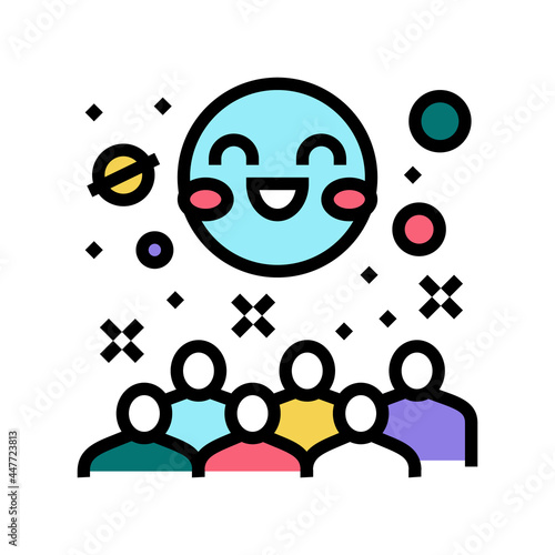 space kids party color icon vector. space kids party sign. isolated symbol illustration