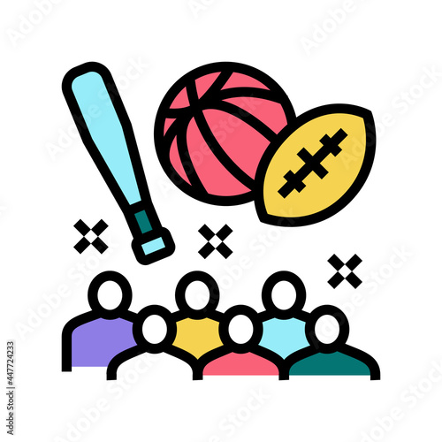sports kids party color icon vector. sports kids party sign. isolated symbol illustration