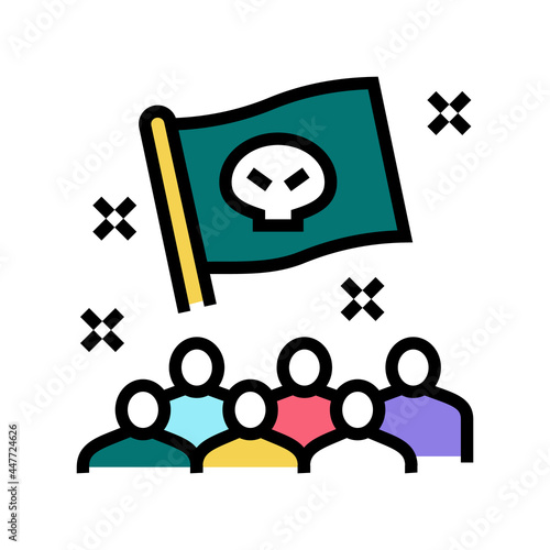 pirates kids party color icon vector. pirates kids party sign. isolated symbol illustration