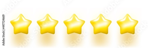 Vector illustration of 5 gold stars