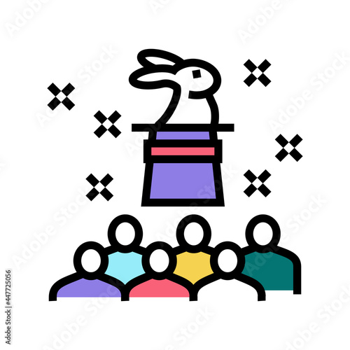 magic kids party color icon vector. magic kids party sign. isolated symbol illustration