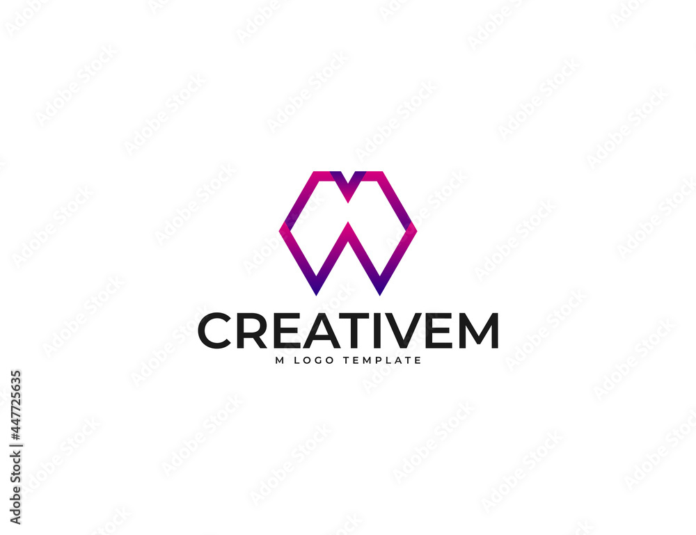 Fototapeta premium Modern initial letter m logo design