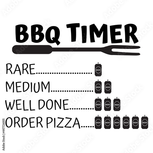 BBQ timer on white background. Barbecue apron sign. Barbecue timer symbol. flat style.
