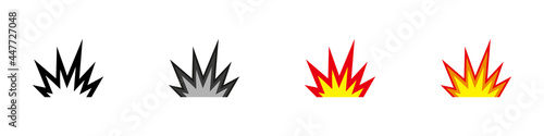 Conjunto de icono de explosión. Boom. Concepto de estallido. Ilustración vectorial
