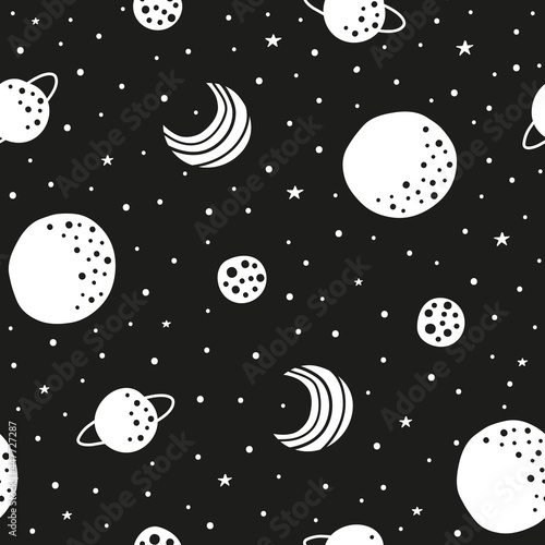 Space seamless pattern.