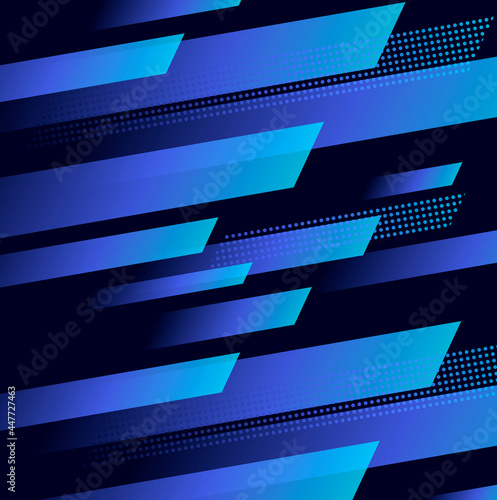 Abstract background with dynamic blue geometric shapes in motion forming graphic texture