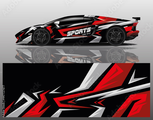 Car decal wrap design vector