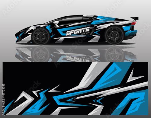 Car decal wrap design vector