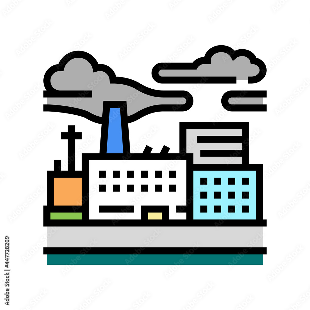 industrial metropolis color icon vector. industrial metropolis sign. isolated symbol illustration