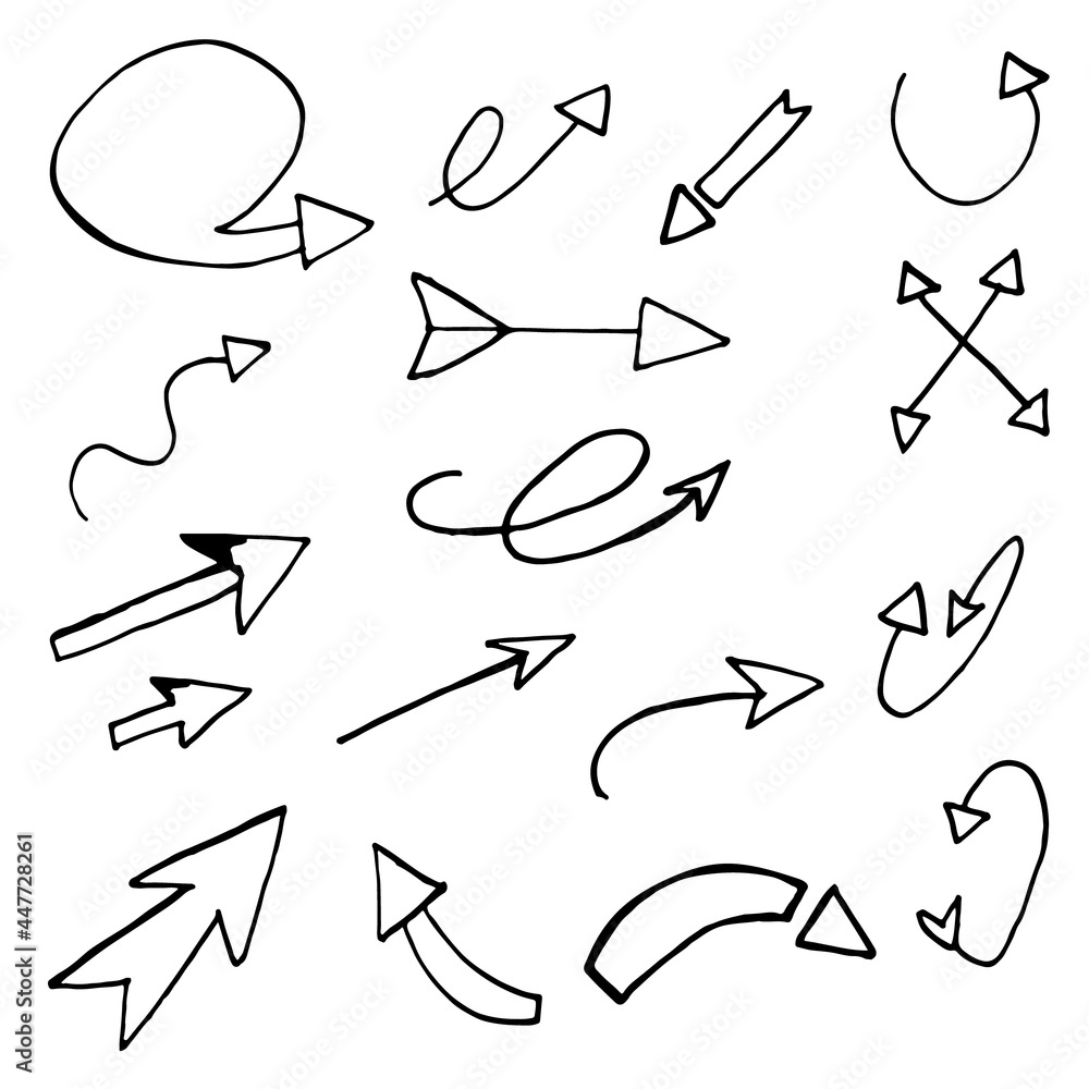 Vector hand drawn arrows set Vector hand drawn arrows set