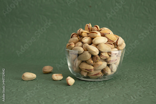 cashew glass bowl isolated white background