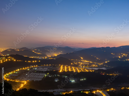 Sunrise high angle view of the Zhitan Purification Plant