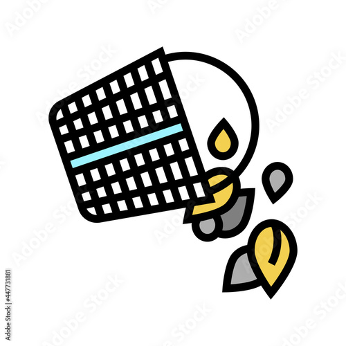 emptying skimmer baskets color icon vector. emptying skimmer baskets sign. isolated symbol illustration