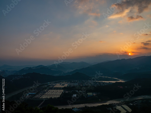Sunrise high angle view of the Zhitan Purification Plant © Kit Leong