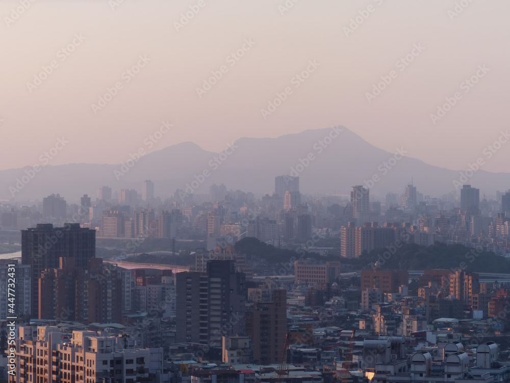 Sunset high angle view of the Jingmei area Sunset high angle view of the Jingmei area