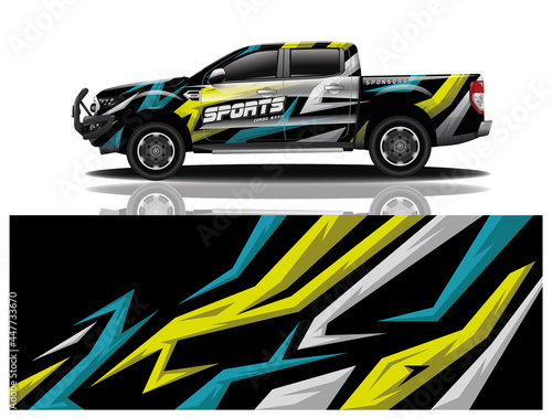 Car decal wrap design vector