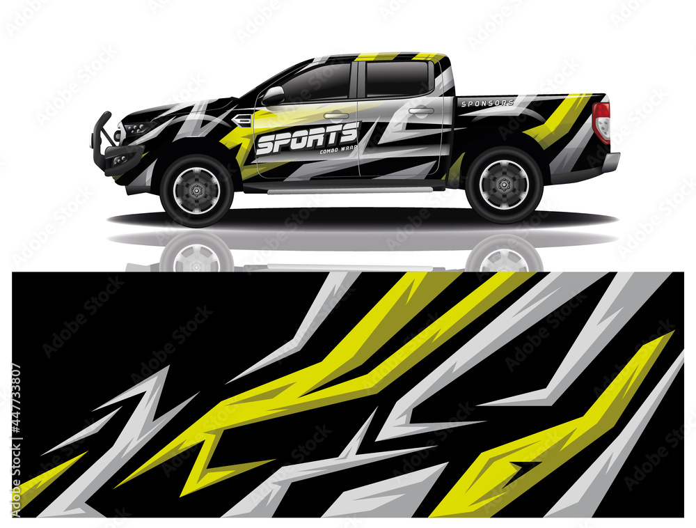 Car decal wrap design vector