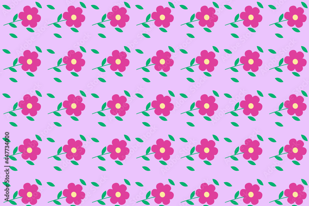 Flower pattern on colored background