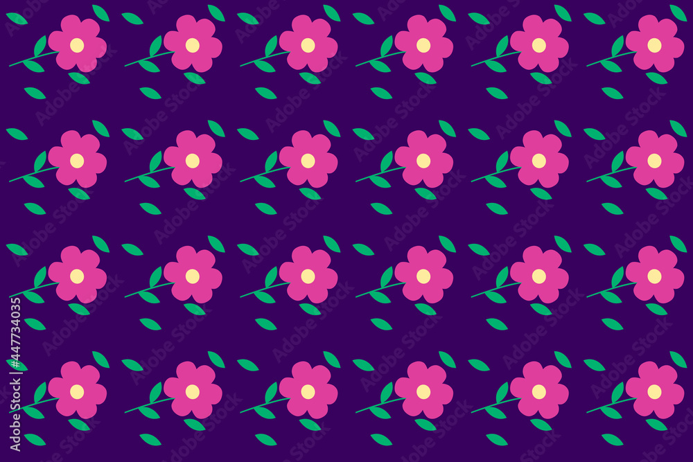Flower pattern on colored background Flower pattern on colored background
