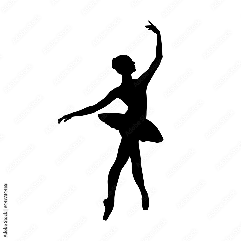 Ballerina woman silhouette vector illustration black and white Ballerina woman silhouette vector illustration black and white