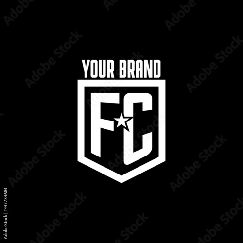 FC initial gaming logo with shield and star style design