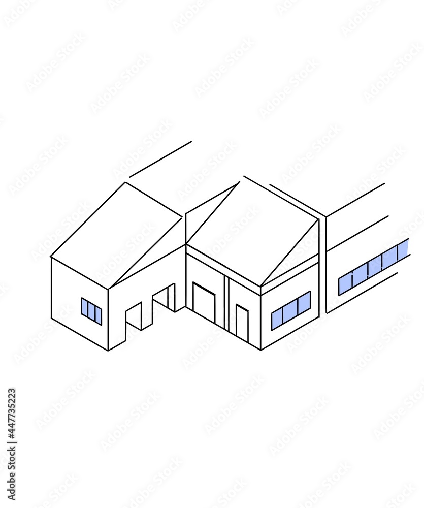 sketch of building blue window white background sketch of building blue window white background