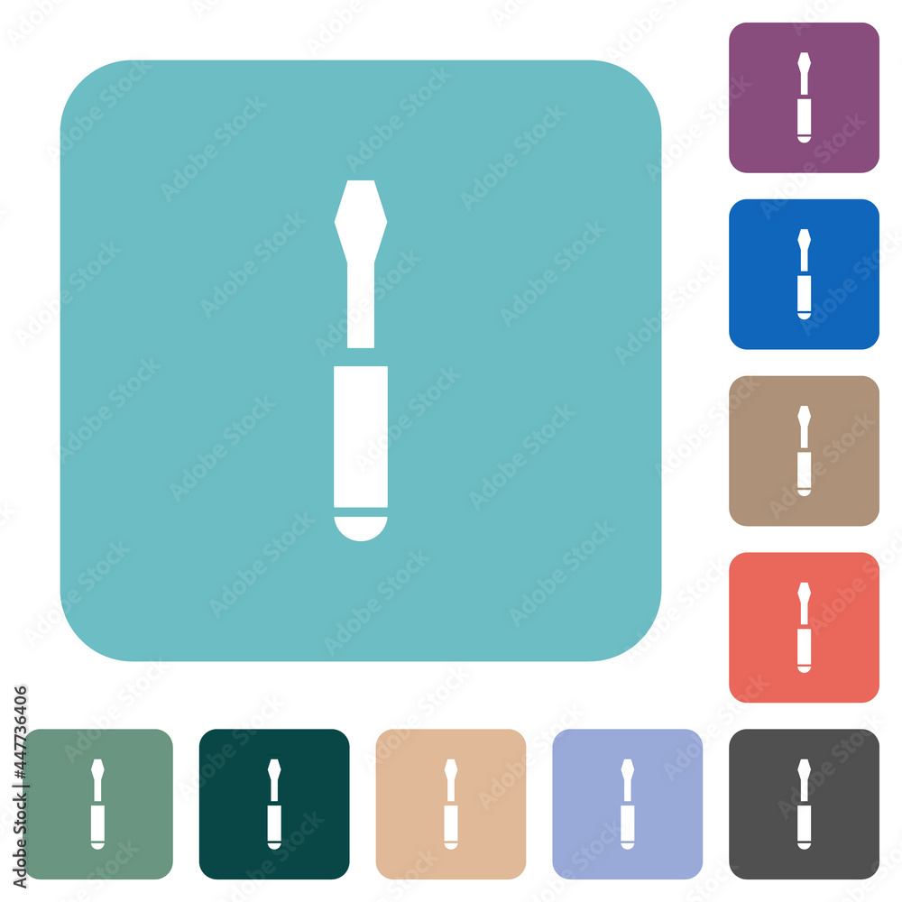 Single screwdriver rounded square flat icons Single screwdriver rounded square flat icons