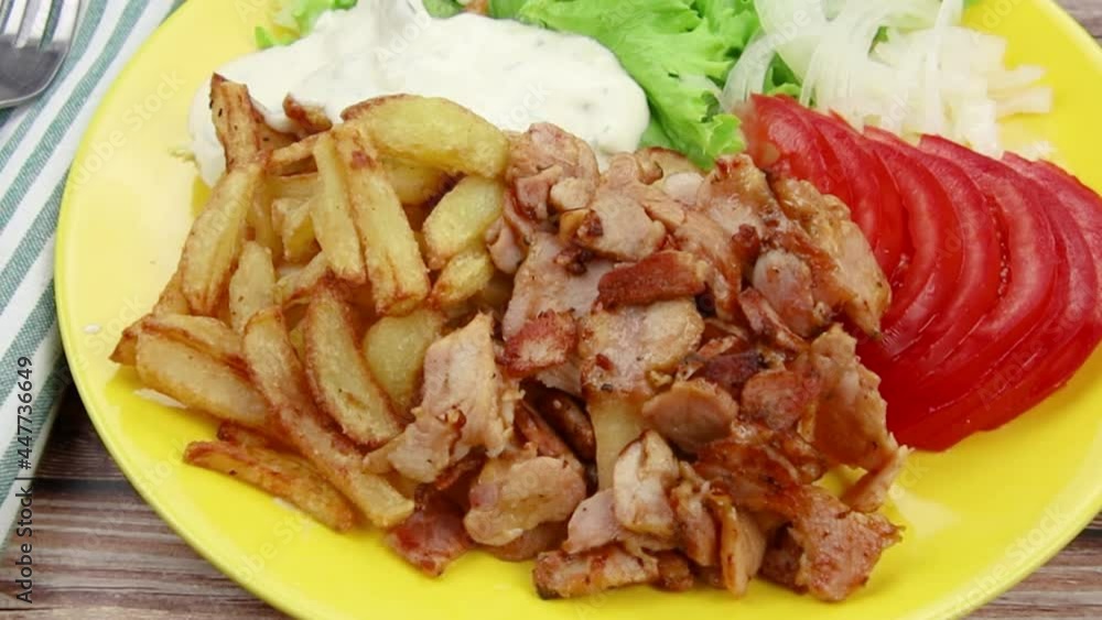 assiette kebab et frites assiette kebab et frites