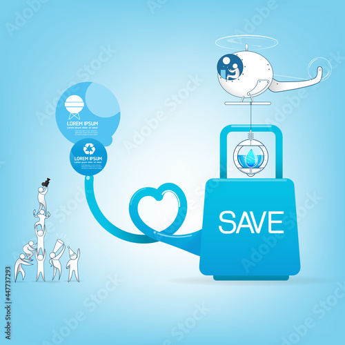 Save water concept Ecology vector
