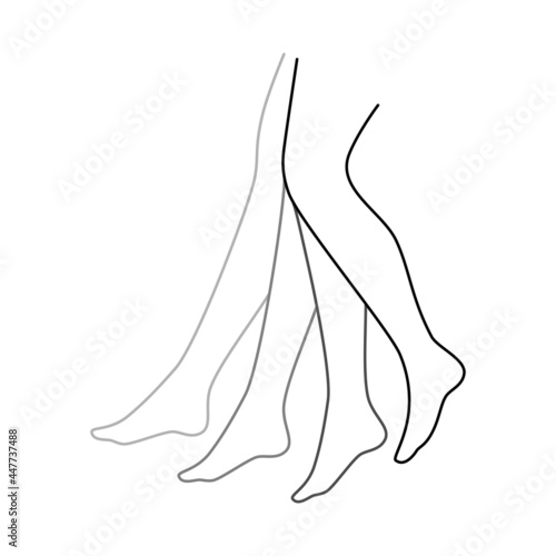 four linear grey legs sign
