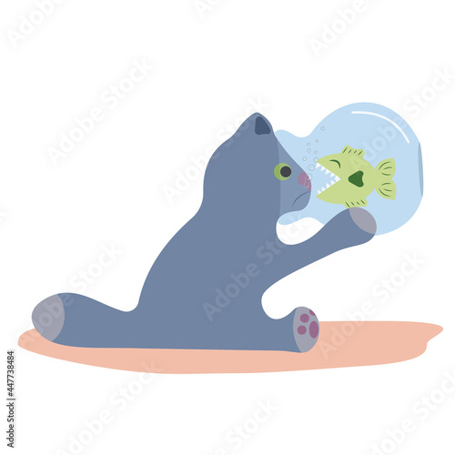 cat fish teeth bite aquarium pet animal scare joke