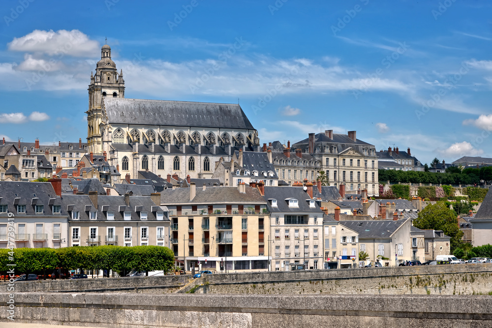Cathedral Saint Louis at Blois, a commune and the capital city of Loir-et-Cher department in Centre-Val de Loire, France,situated on the banks of the lower river Loire