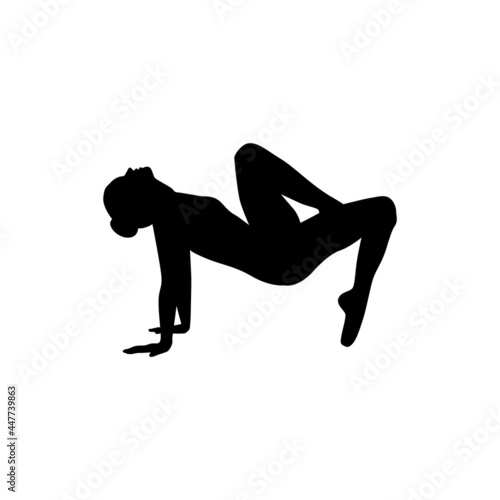 Ballet dancer woman silhouette vector illustration black and white