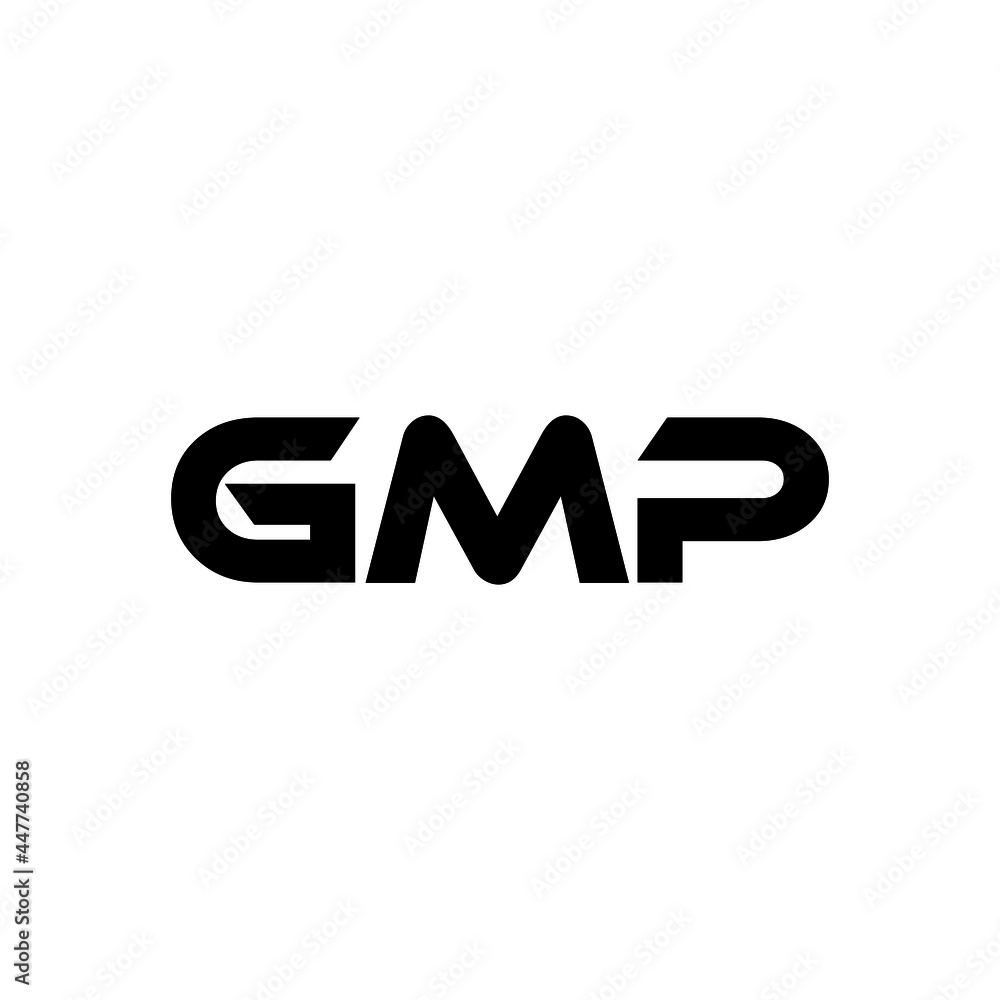 GMP letter logo design with white background in illustrator, vector logo modern alphabet font overlap style. calligraphy designs for logo, Poster, Invitation, etc.