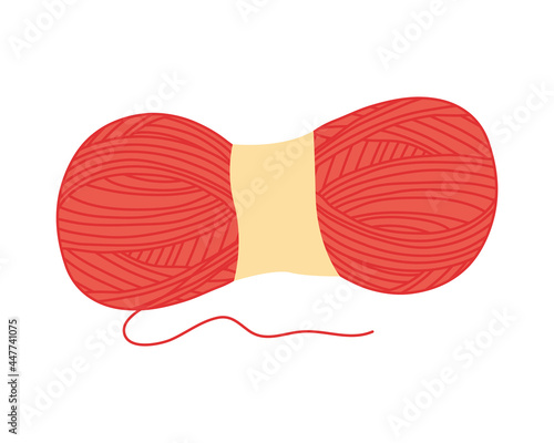 Knitting red yarn