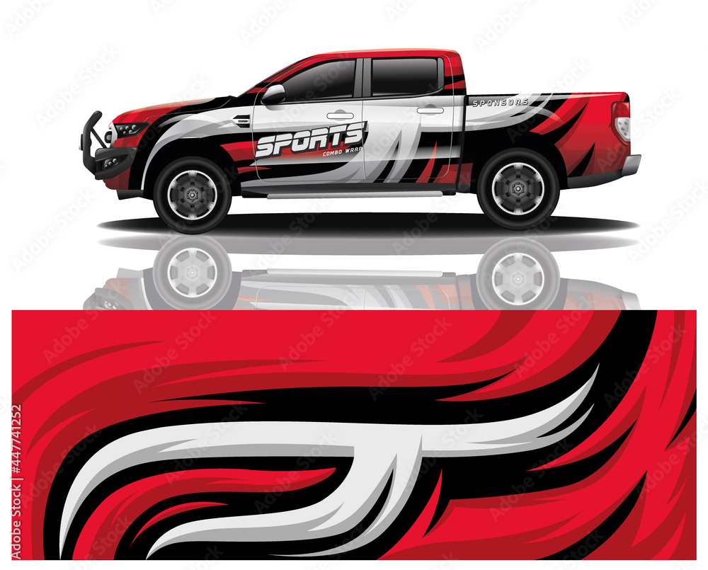 Naklejka premium Car decal wrap design vector