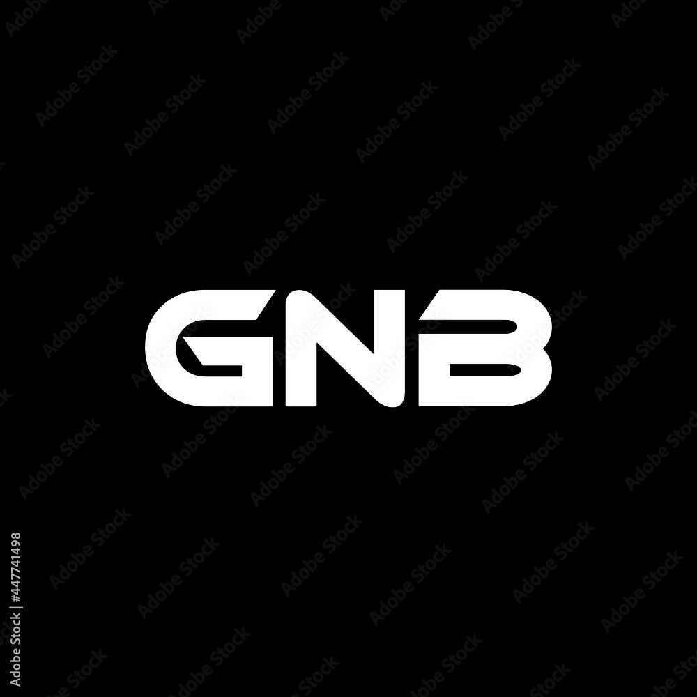 GNB letter logo design with black background in illustrator, vector ...